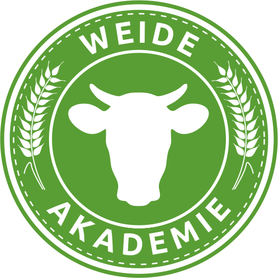 Logo der Weide Akademie mit einer Kuhkopfsilhouette und Getreideähren